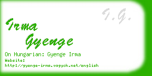 irma gyenge business card